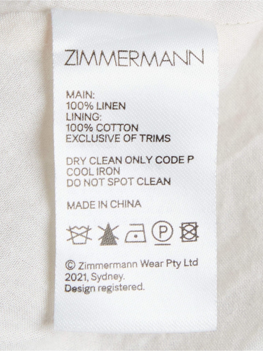 Zimmermann | Cream Hydrangea Floral Print Linen Cassia Mini Dress - Picture 9 of 9